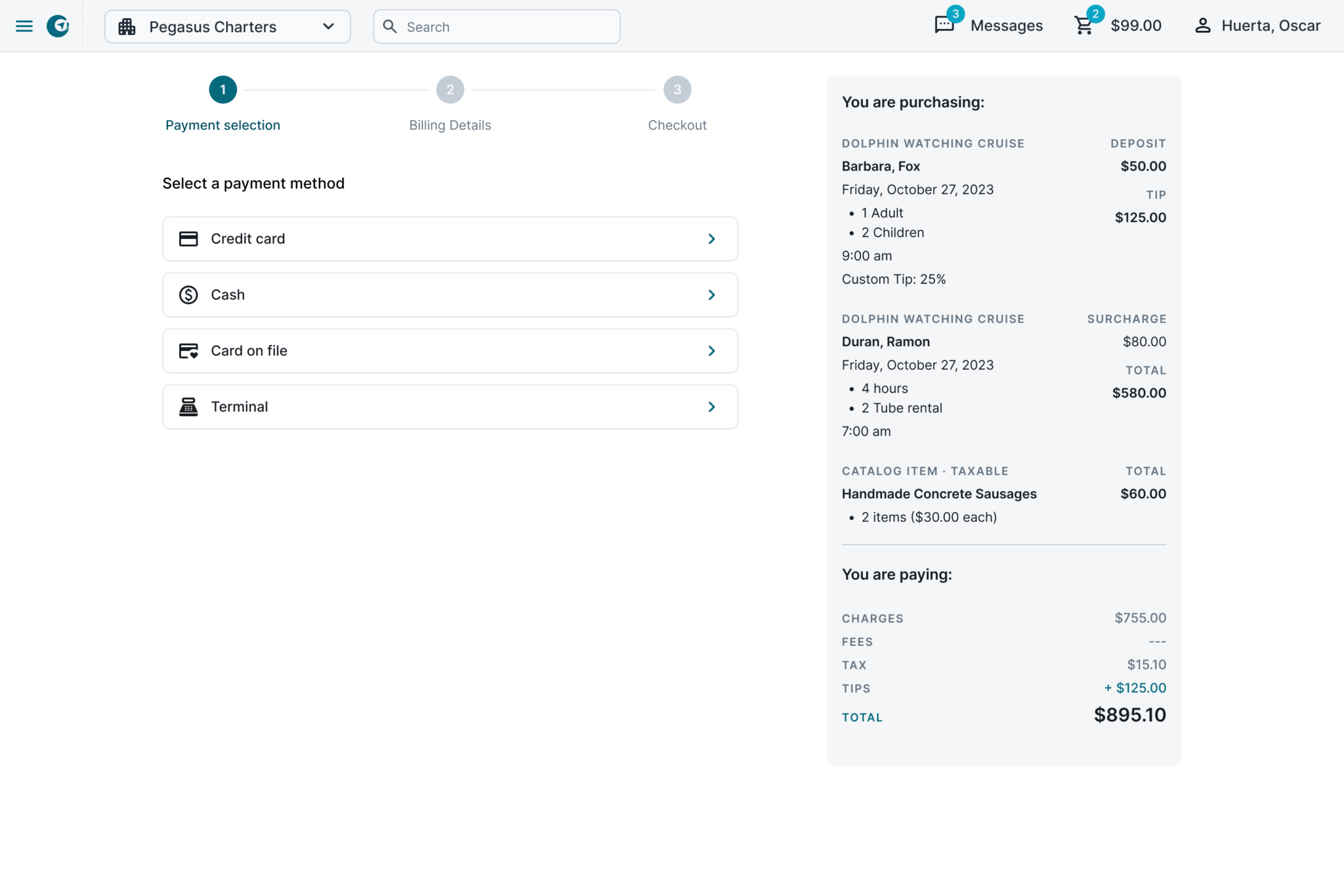 Checkout Page in a full screen page