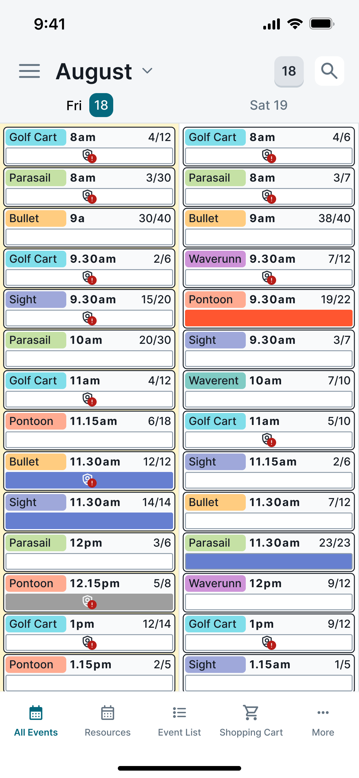 Mobile app version. Calendar with all events. Indexic